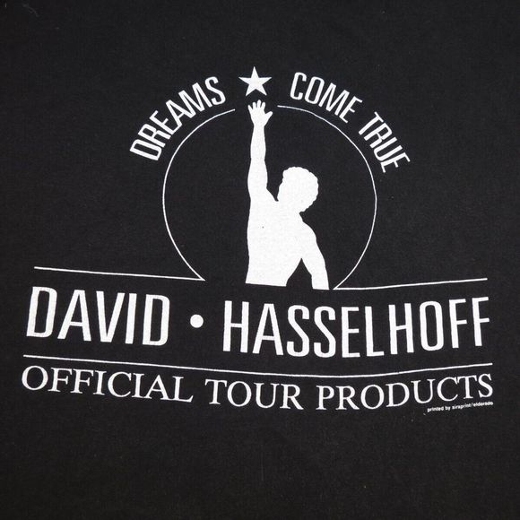 Vintage SCREEN STARS DAVID HASSLEHOFF DREAMS COME TRUE CONCERT TOUR T SHIRT M - Picture 2 of 3